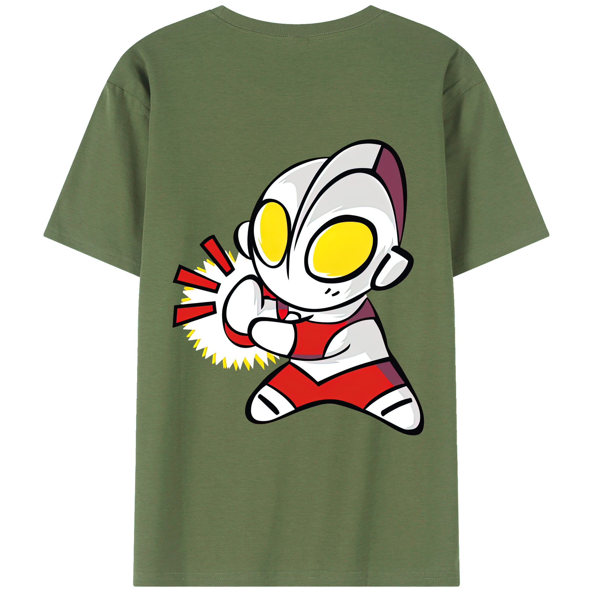 （画像用） ウルトラマン Ultraman 綿100％ メンズ半袖Tシャツ（バックプリント） 通気性